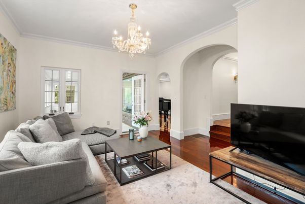 Chandelier, Interior, Living room, Wood Texture Flooring
