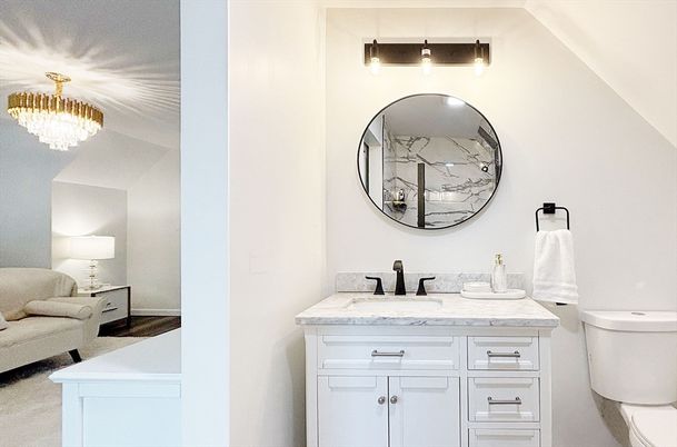 Bathroom, Chandelier, Dual Sink Vanities, Interior