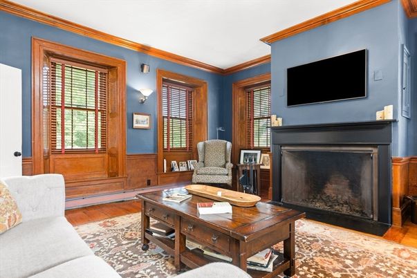 Fireplace, Interior, Living room, Wood Texture Flooring
