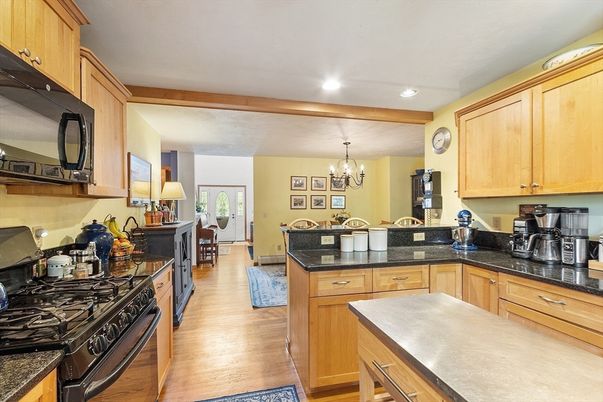 Chandelier, Interior, Kitchen, Recessed Lighting, Wood Texture Flooring
