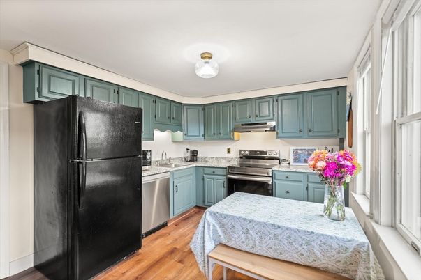 Interior, Kitchen, Stainless Steel Appliances, Wood Texture Flooring