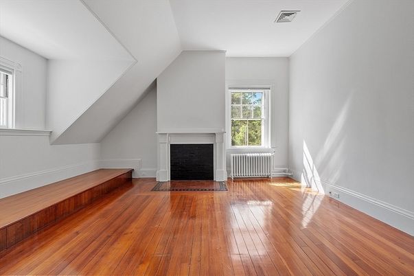 Empty room, Fireplace, Interior, Wood Texture Flooring