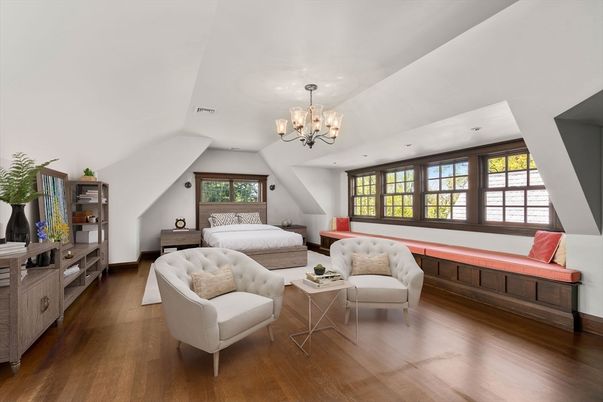 Bedroom, Chandelier, Interior, Wood Texture Flooring