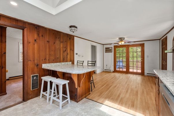 Interior, Recessed Lighting, Wood Texture Flooring, Wooden Walls