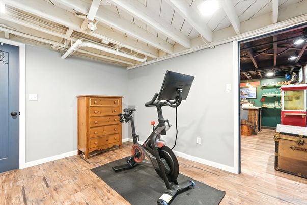 Fitness Equipment, Interior, Wood Texture Flooring