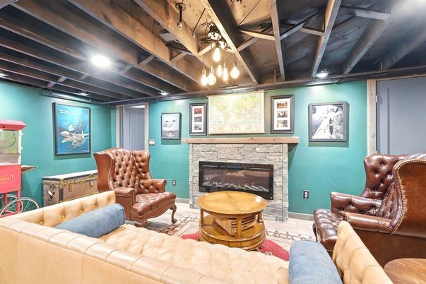 Fireplace, Interior, Living room, Recessed Lighting