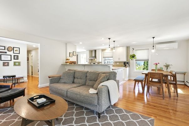 Dining room, Interior, Kitchen, Living room, Pendant Lights, Recessed Lighting, Wood Texture Flooring