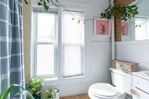 Bathroom, Interior, Wood Texture Flooring
