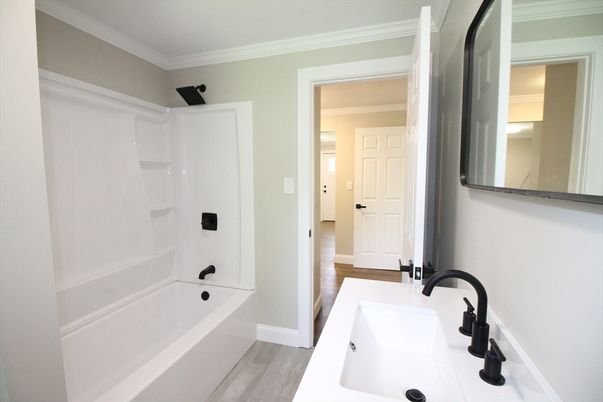 Bathroom, Interior, Wood Texture Flooring
