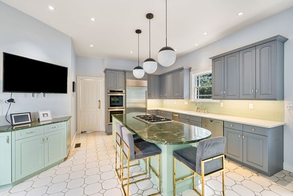Interior, Kitchen, Pendant Lights, Recessed Lighting, Stainless Steel Appliances