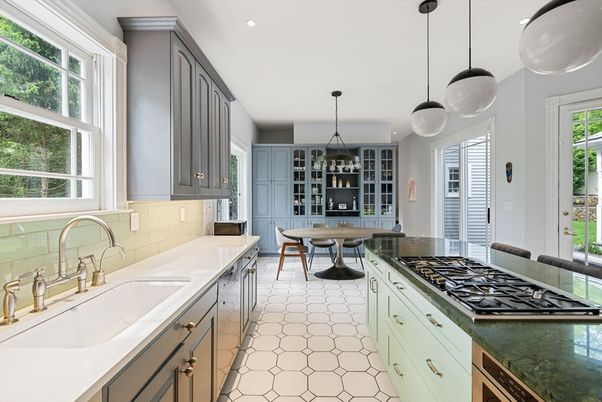 Dining room, Interior, Kitchen, Living room, Pendant Lights, Recessed Lighting