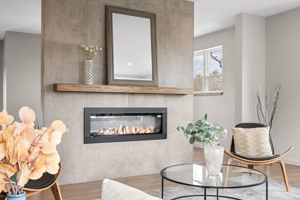 Fireplace, Interior, Wood Texture Flooring