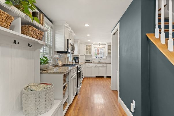 Interior, Kitchen, Recessed Lighting, Wood Texture Flooring