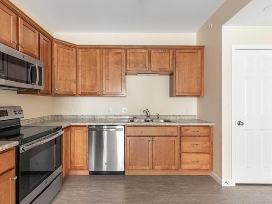 Interior, Kitchen, Stainless Steel Appliances, Wood Texture Flooring