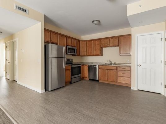 Interior, Kitchen, Stainless Steel Appliances, Wood Texture Flooring