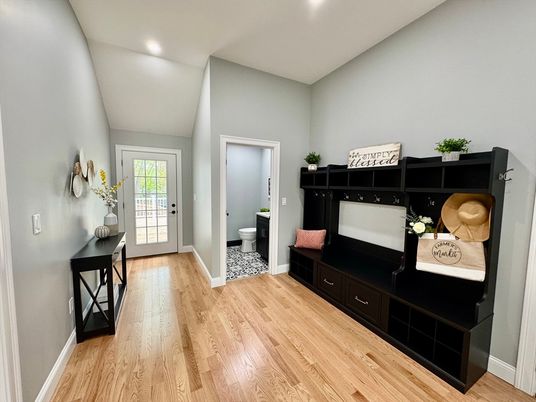 Bathroom, Interior, Recessed Lighting, Wood Texture Flooring