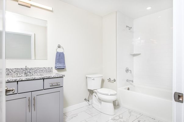 Bathroom, Interior, Marble, Recessed Lighting