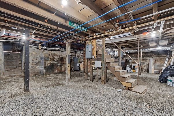 Interior, Stone Walls, Wooden Beams