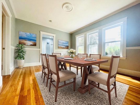 Dining room, Interior, Wood Texture Flooring
