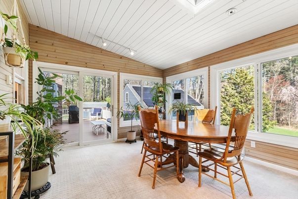 Dining room, Interior, Recessed Lighting, Wooden Walls