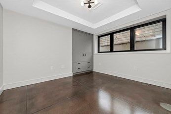Empty room, Interior, Pendant Lights, Wood Texture Flooring