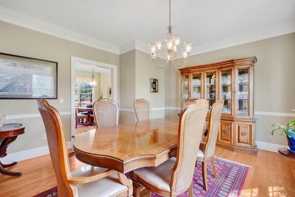 Chandelier, Dining room, Interior, Wood Texture Flooring