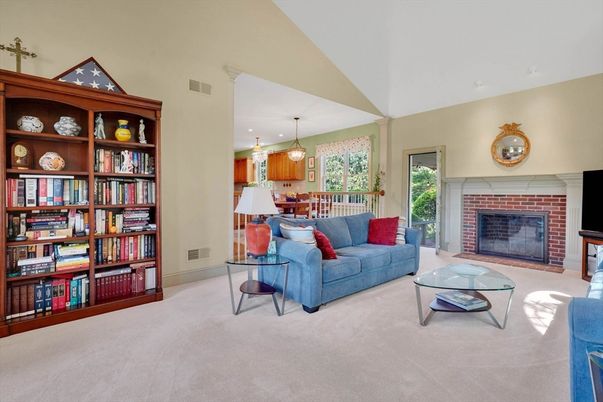 Dining room, Fireplace, Interior, Living room, Pendant Lights