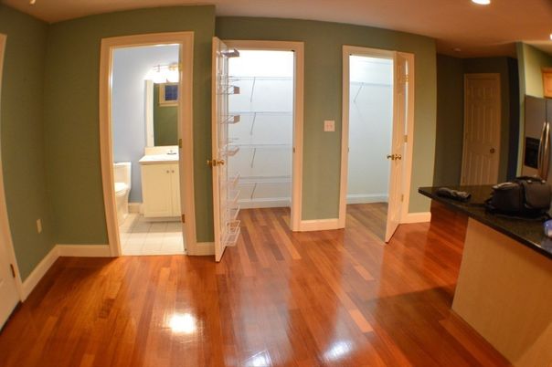 Bathroom, Interior, Recessed Lighting, Wood Texture Flooring