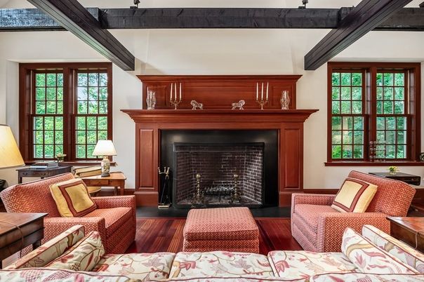 Fireplace, Interior, Living room, Wood Texture Flooring
