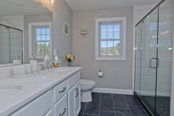 Bathroom, Dual Sink Vanities, Glass Shower, Interior