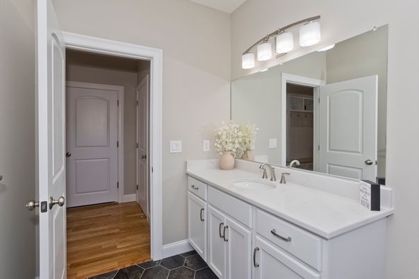 Bathroom, Dual Sink Vanities, Interior, Wood Texture Flooring