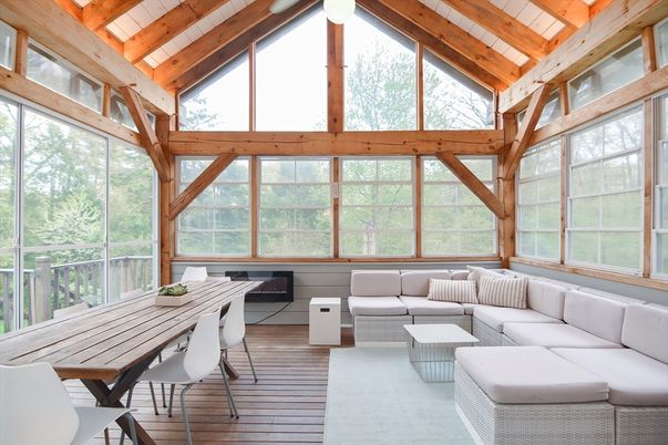 Interior, Living room, Sun Room, Wooden Beams, Wooden Ceilings, Wood Texture Flooring