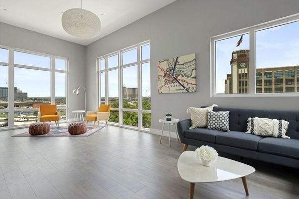 Interior, Living room, Pendant Lights, Wood Texture Flooring