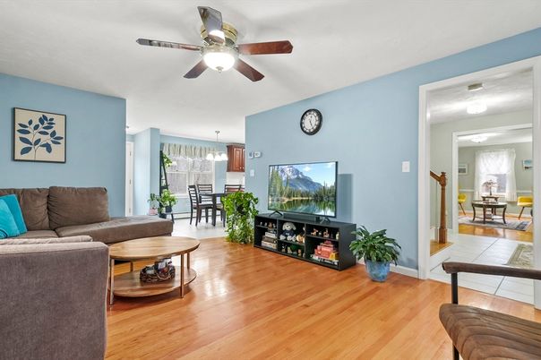 Dining room, Interior, Living room, Pendant Lights, Wood Texture Flooring