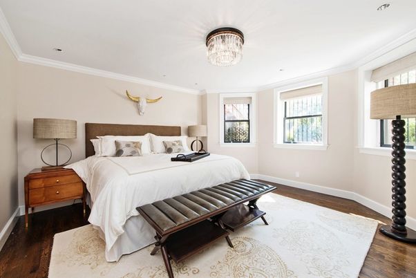 Bedroom, Chandelier, Interior, Wood Texture Flooring