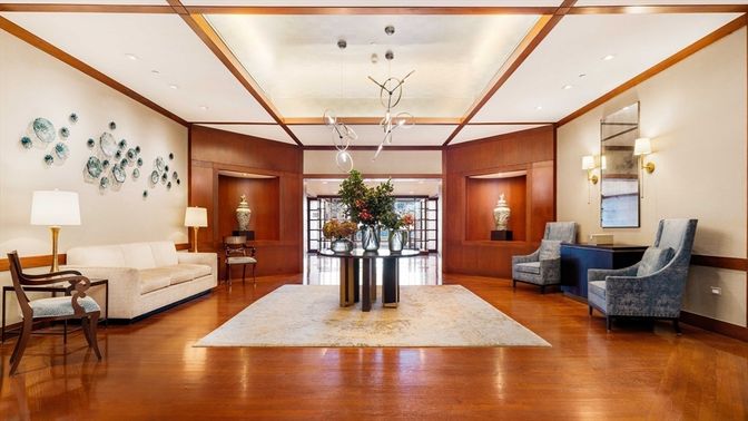 Interior, Living room, Pendant Lights, Recessed Lighting, Wood Texture Flooring, Wooden Walls
