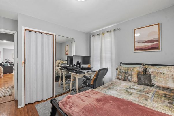 Bedroom, Home Office, Interior, Recessed Lighting, Wood Texture Flooring