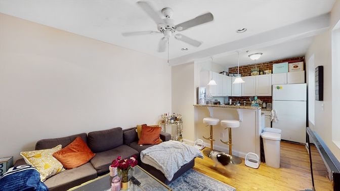Interior, Kitchen, Living room, Pendant Lights, Recessed Lighting, Wood Texture Flooring