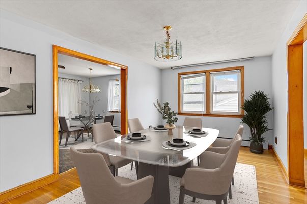 Chandelier, Interior, Kitchen, Stainless Steel Appliances
