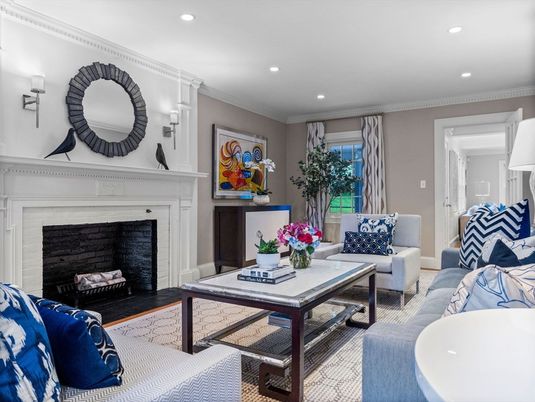 Fireplace, Interior, Living room, Recessed Lighting