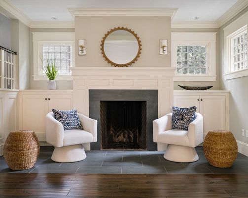Fireplace, Interior, Wood Texture Flooring