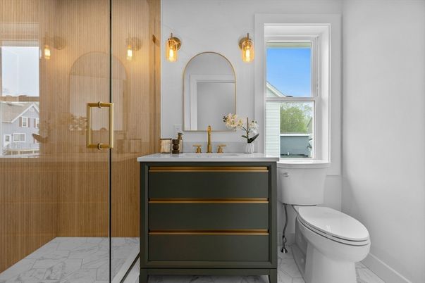 Bathroom, Glass Shower, Interior, Marble