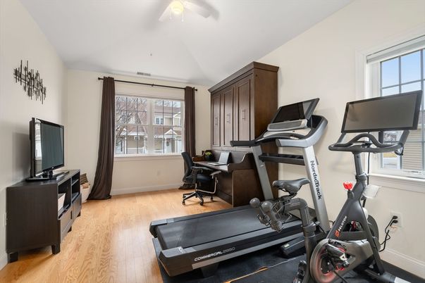 Fitness Equipment, Interior, Wood Texture Flooring