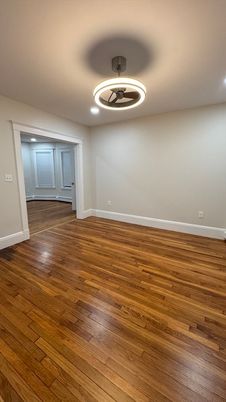 Empty room, Interior, Pendant Lights, Recessed Lighting, Wood Texture Flooring