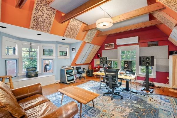 Home Office, Interior, Wooden Beams, Wood Texture Flooring