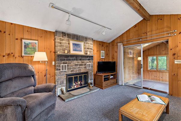 Fireplace, Interior, Living room, Wooden Beams, Wooden Walls