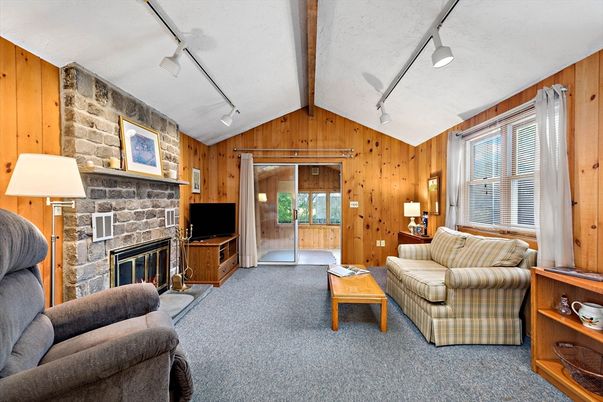 Fireplace, Interior, Living room, Stone Walls, Wooden Walls