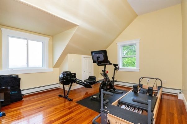 Fitness Equipment, Interior, Wood Texture Flooring