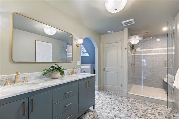 Bathroom, Dual Sink Vanities, Glass Shower, Interior