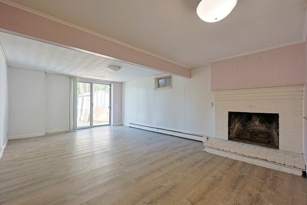 Empty room, Fireplace, Interior, Wood Texture Flooring